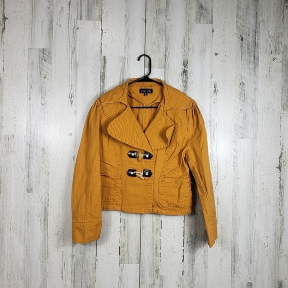 Rue21 mustard yellow cropped jacket size XL - Picture 1 of 13